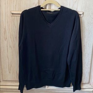 Zara Black V-neck Cotton Sweater